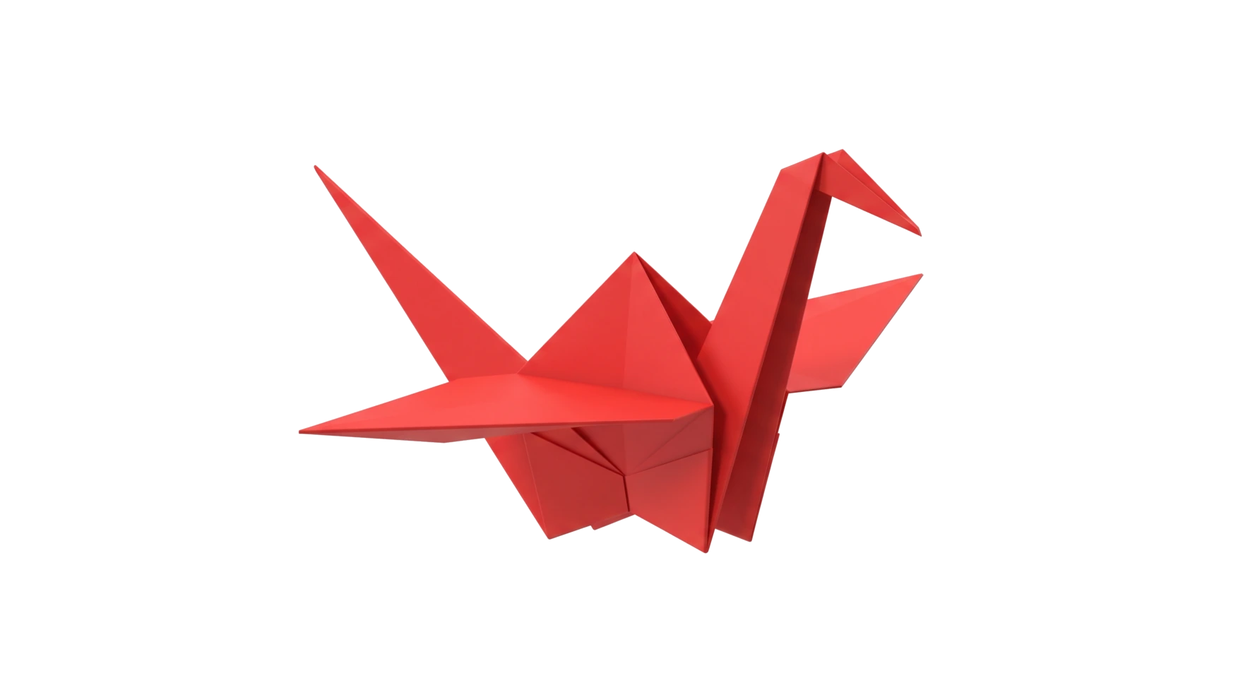Red origami crane